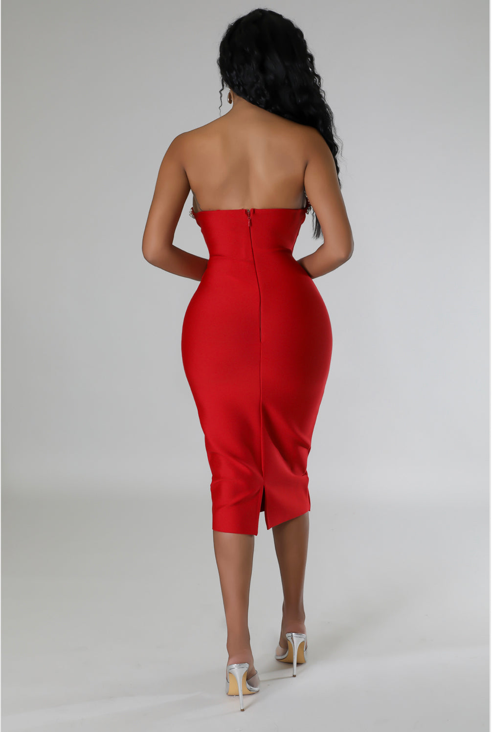 V-BANDAGE RED DRESS