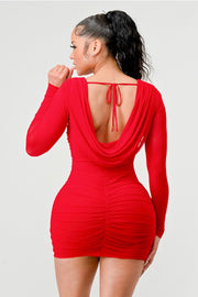 MESH COWL MINI DRESS