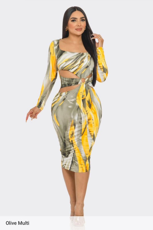 MULTI GAL MIDI DRESS