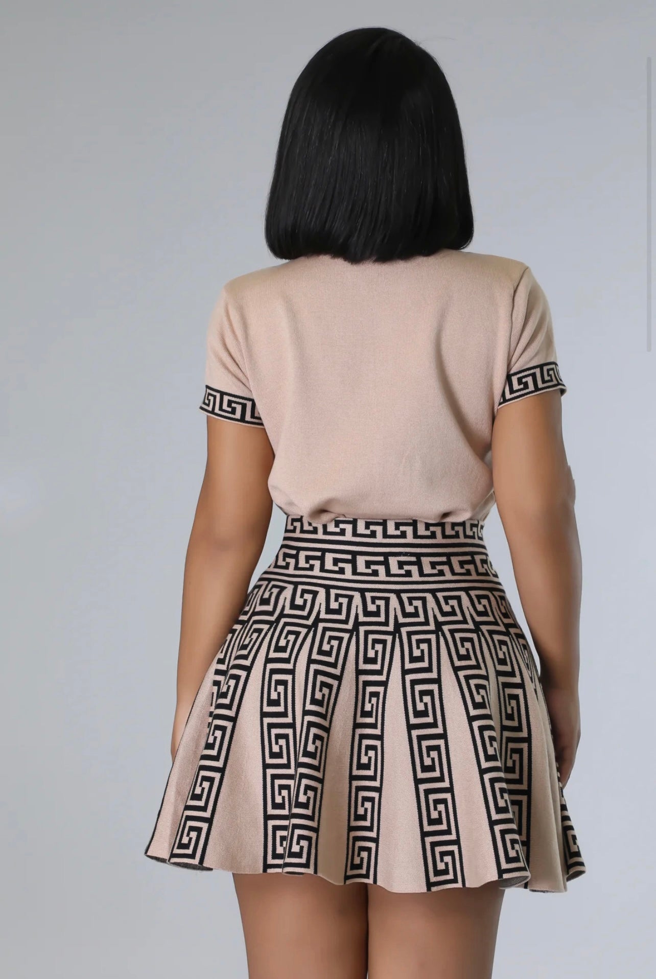 two piece mini skirt set