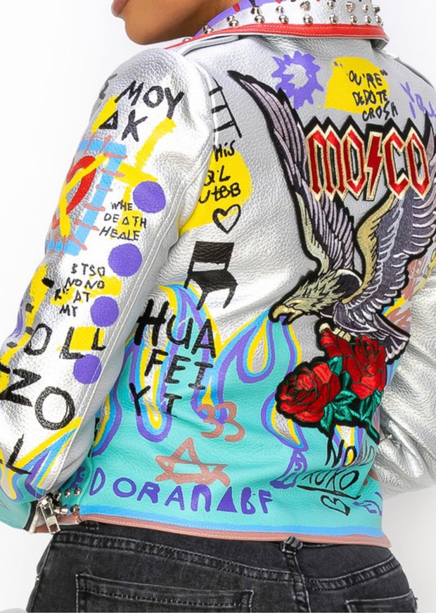 PRINT FAUX JACKET