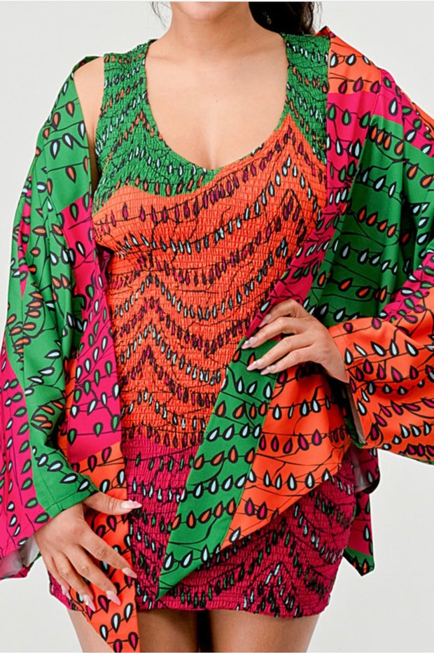 MULTI CONTRAST DRESS