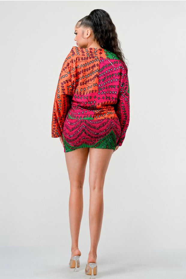 MULTI CONTRAST DRESS