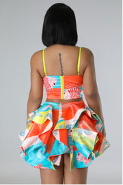 two piece mini skirt set